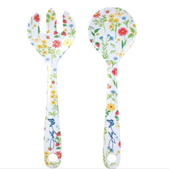 Dolly Parton Floral Print Salad Server Set - Picture 2 of 7